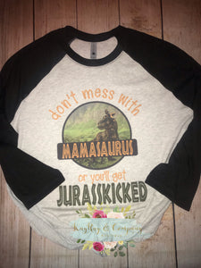 Don’t mess with Mamasaurus you’ll get jurasskicked T-shirt