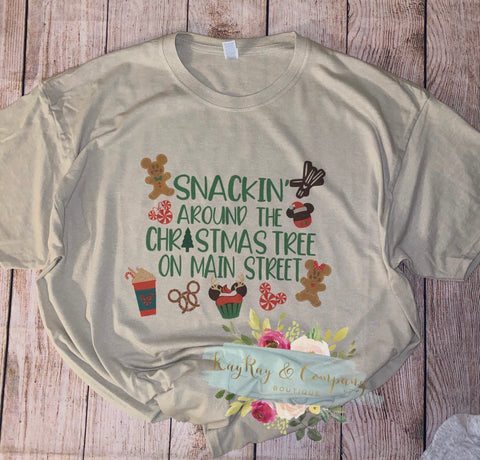 Snackin Around the Christmas Tree on Main Street T-shirt