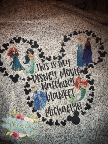 This is my Disney Princess Movie watching Blanket