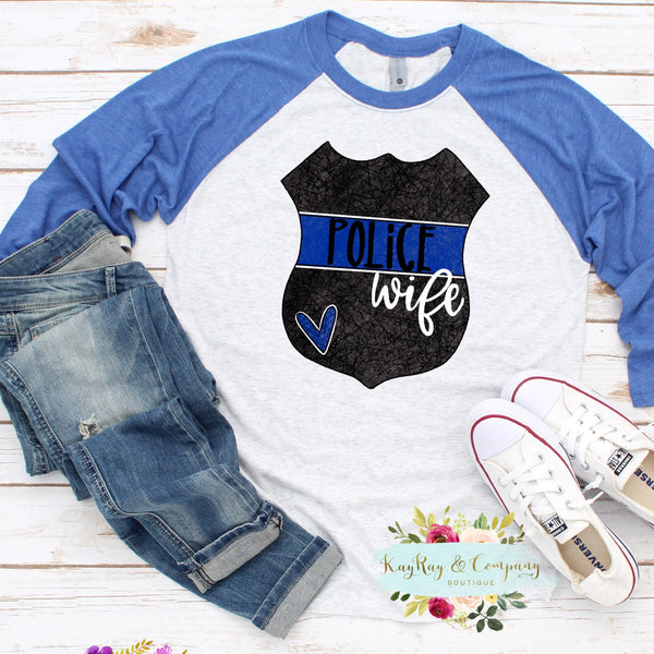 Police Wife Badge T-shirt