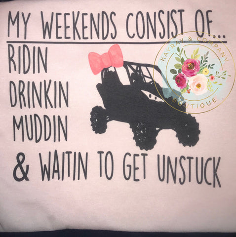 My weekends consist of ridin T-shirt unisex