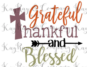 Grateful thankful & blessed Transfer