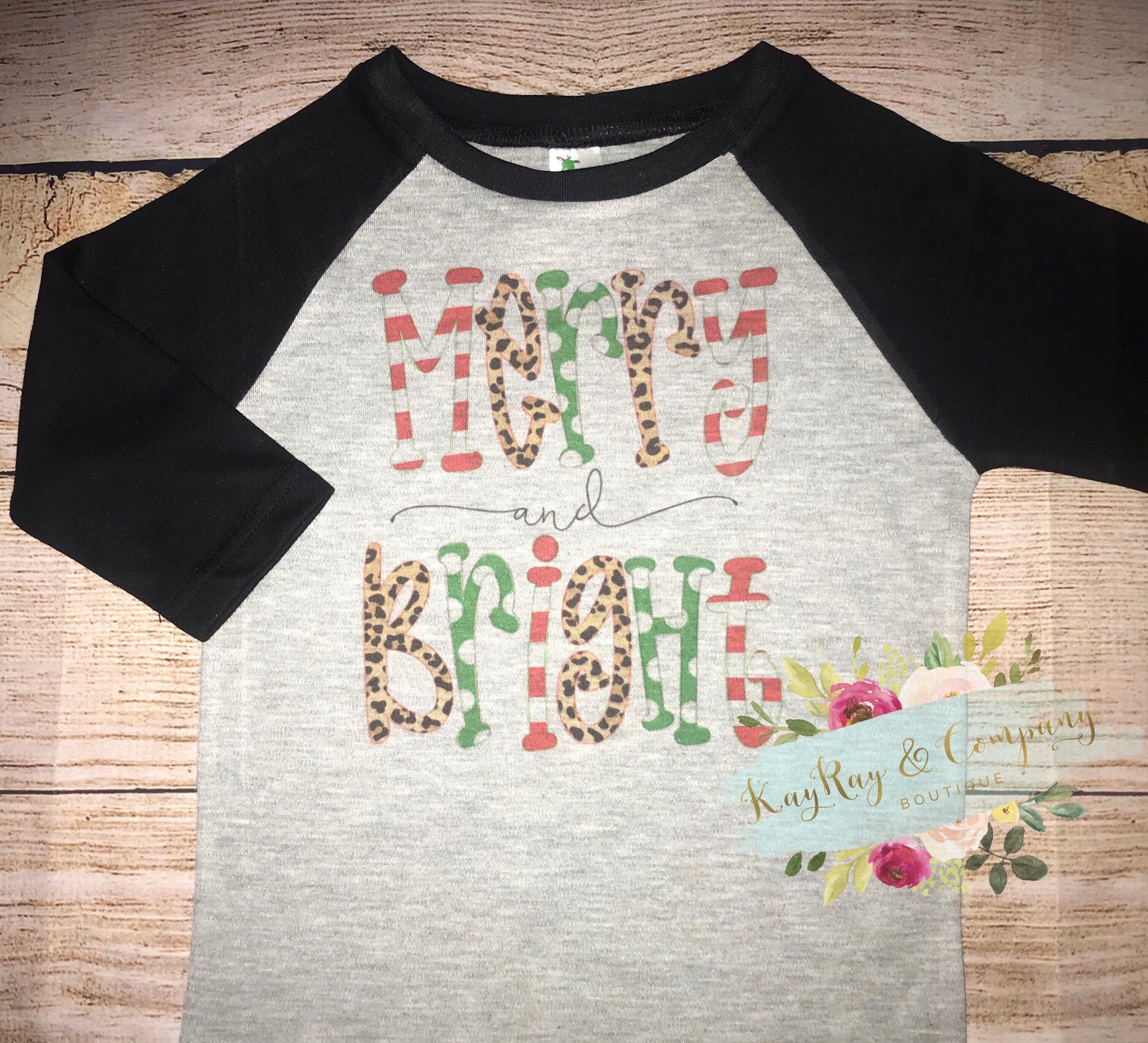 Merry & Bright Kids Raglan T-shirt