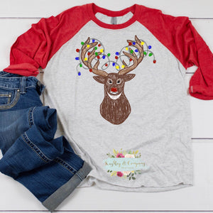 Reindeer with lights T-shirt