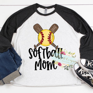 Softball Mom Raglan T-shirt