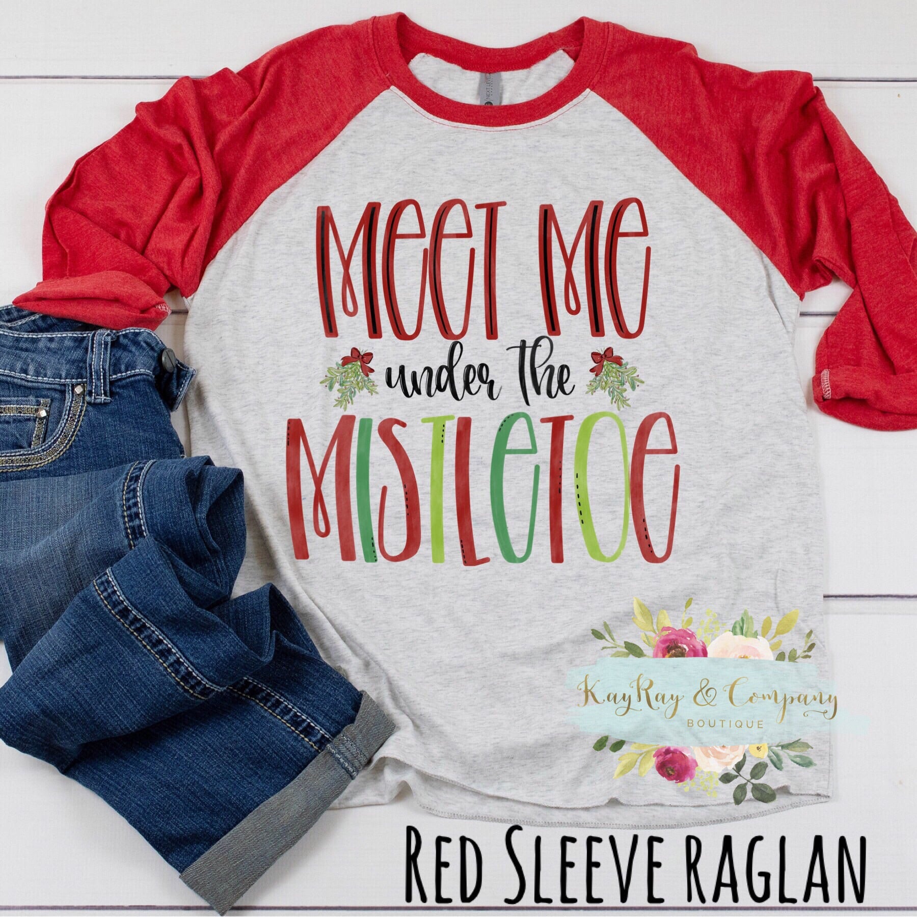 Meet Me Under the Mistletoe Raglan T-Shirt