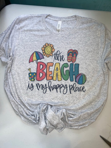 The beach is my happy place Tanks or shirts