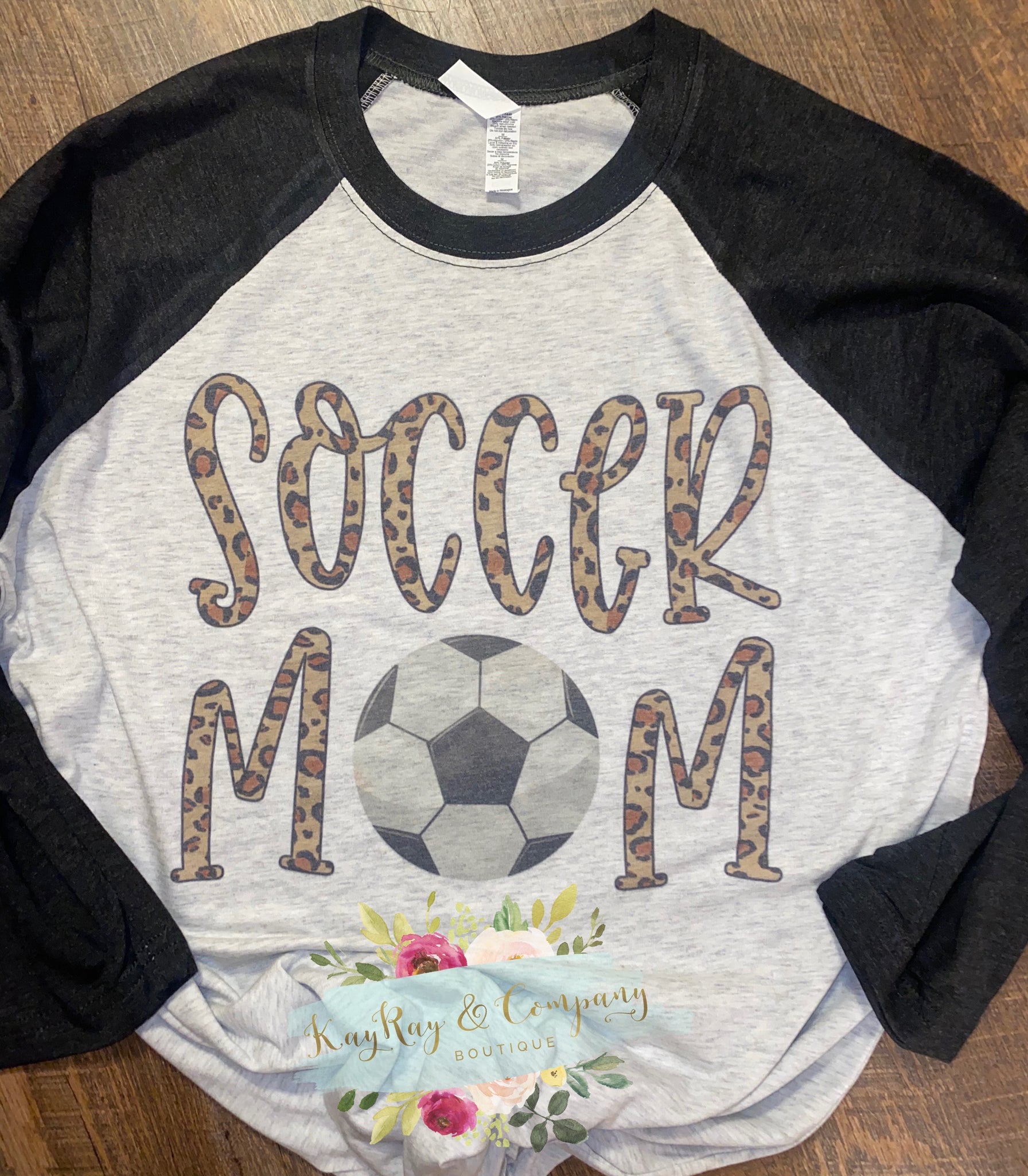 Soccer Mom Leopard Raglan T-shirt
