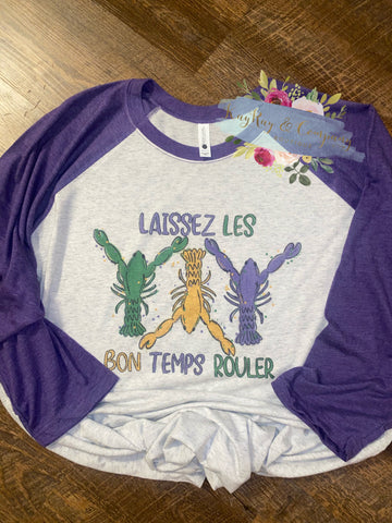 Laissez Les Bon Temps Rouler Mardi Gras Raglan T-shirt