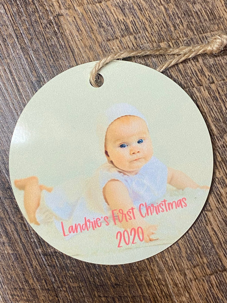 Baby’s first Christmas Custom picture ornaments