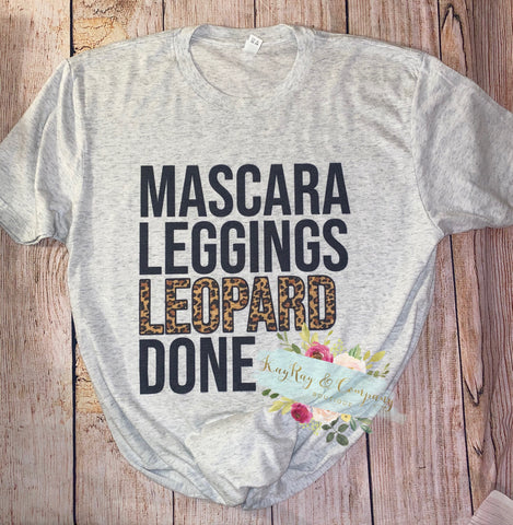 Mascara Leopard Leggings done Raglan T-shirt
