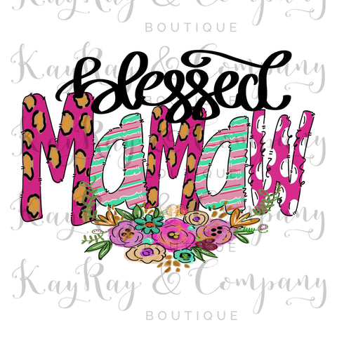 Blessed Mamaw sublimation Transfer